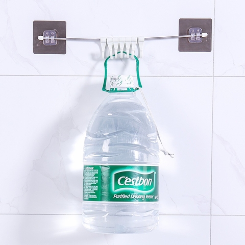 Thanh 6 Móc Nhựa Dán Tường 38.5x7cm Xoay 360 Độ – Tiện Lợi Mọi Không Gian, Đáp Ứng Mọi Nhu Cầu