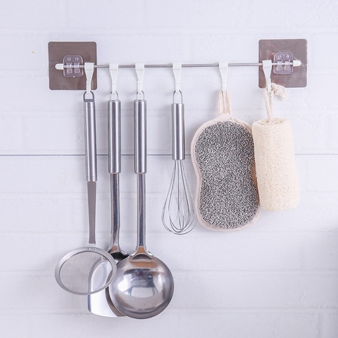 Thanh 6 Móc Nhựa Dán Tường 38.5x7cm Xoay 360 Độ – Tiện Lợi Mọi Không Gian, Đáp Ứng Mọi Nhu Cầu