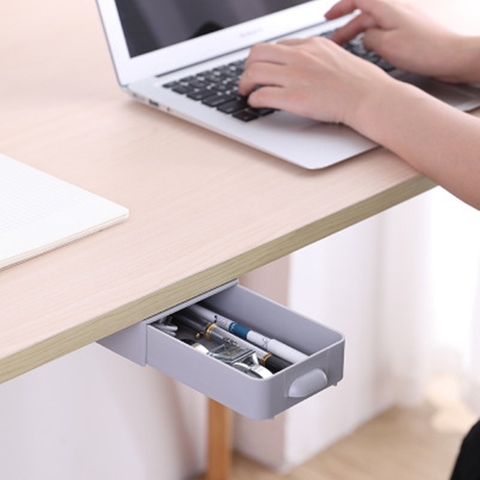 Hộc Ngăn Kéo Bàn Mini Có Keo Dán Để Văn Phòng Phẩm, Lưu Trữ Đồ Tiện Ích