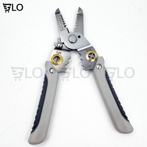 Kìm Tuốt Dây 7inch Đa Năng Xuất Nhật, Kềm Cắt Kèm Bấm Cos Dây Tách Vỏ Xoắn Dây Cho Thợ Điện Bằng Thép Không Gỉ