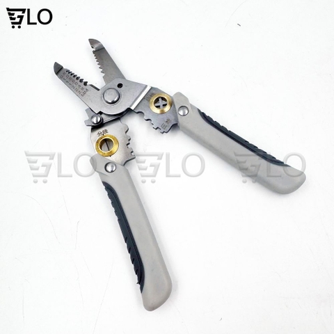 Kìm Tuốt Dây 7inch Đa Năng Xuất Nhật, Kềm Cắt Kèm Bấm Cos Dây Tách Vỏ Xoắn Dây Cho Thợ Điện Bằng Thép Không Gỉ