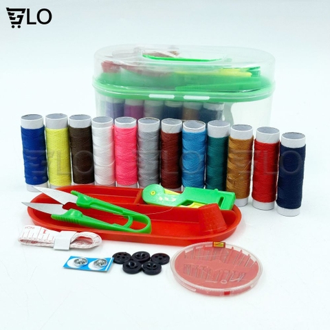 Hộp Kim Chỉ Đa Năng Lớn Kèm 12 Cuộn Chỉ