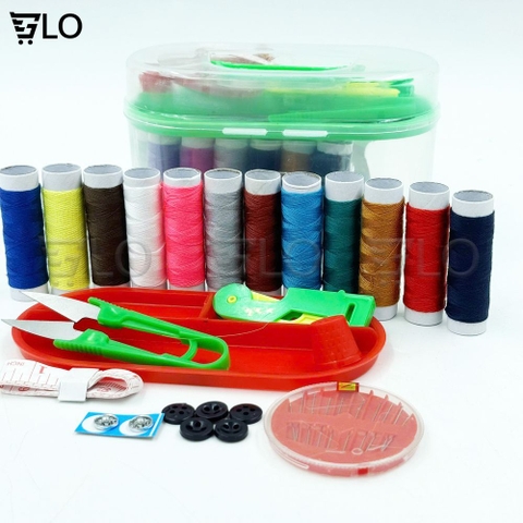 Hộp Kim Chỉ Đa Năng Lớn Kèm 12 Cuộn Chỉ