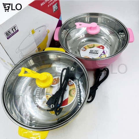 Nồi Lẩu Điện Mini 26cm Vung Kính 1000w Siêu Tốc