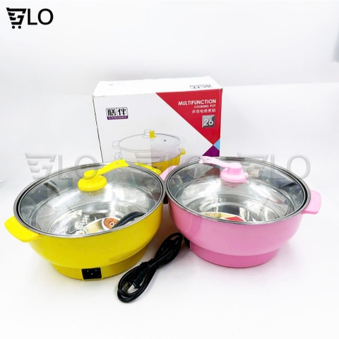 Nồi Lẩu Điện Mini 26cm Vung Kính 1000w Siêu Tốc