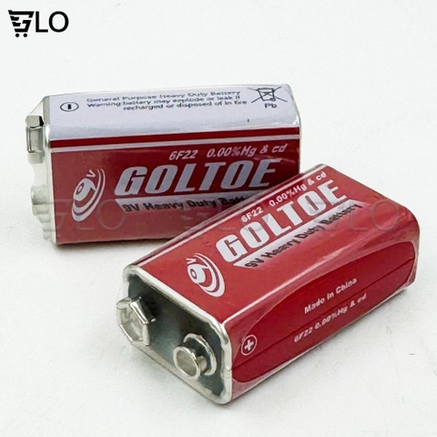Pin Vuông 9V GOLTOE – Hiệu Suất Ổn Định, Dùng Lâu Bền, Tiện Lợi Mọi Lúc