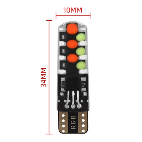[Có Lưu Màu] Đèn Led Demi Xi Nhan Xe Máy T10 Silicone COB RGB 16 Màu Có Remote (1 Cặp + Remote)