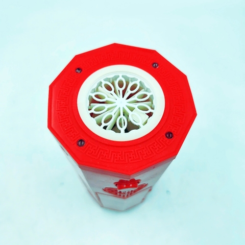 [Loại Lớn Kèm 6 Pin AA] Máy Thổi Bong Bóng Pháo Hoa 10 Lỗ Dung Tích 120ml Có Nhạc Và Đèn Trang Trí Chào Mừng Năm Mới