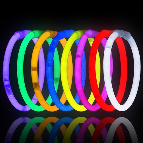 [ĐƯỢC CHỌN MÀU]Combo 100 Que Phát Sáng + Kèm Nút Gắn Làm Vòng Tay Glow Stick, Vòng Tay Dạ Quang Nhiều Màu, Chơi Buổi Tối