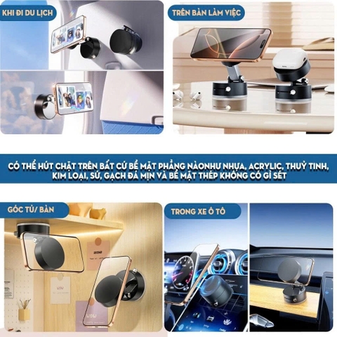 Giá Đỡ Từ Tính Cho Điện Thoại Di Động Có Thể Gập Lại Đa Năng, Công nghệ Từ Tính Giá Đỡ Hút Chân Không Trên Ô Tô
