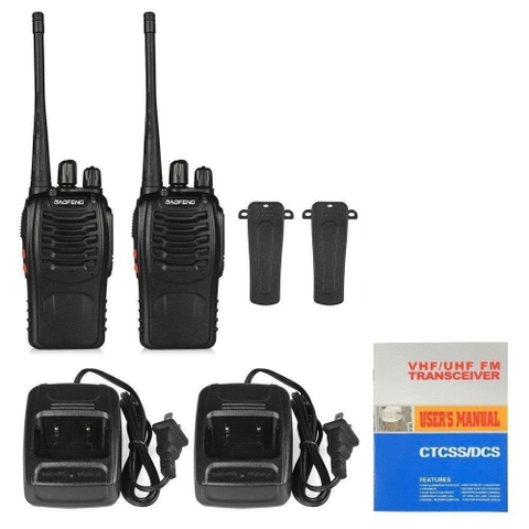 Combo 2 Cái Bộ Đàm Baofeng BF888S Kèm Tai Nghe Cự Ly Đến 5km Full Phụ Kiện, 16 Kênh Tần Số 400.00- 470.00MHz