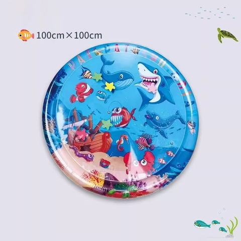 Miếng Đệm Lót Nước Tròn Tập Đi, Bơm Hơi PVC Chơi Cho Bé Thảm Nước Trẻ Em Đồ Chơi Giải Nhiệt Mùa Hè