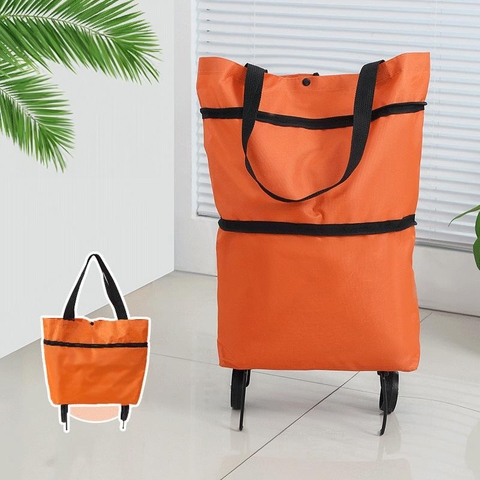 Xe Kéo Đi Chợ Dạng Túi Dài Có Bánh Xe