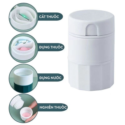 Dụng Cụ Cắt Thuốc, Nghiền Thuốc Cho Bé 4 Trong 1