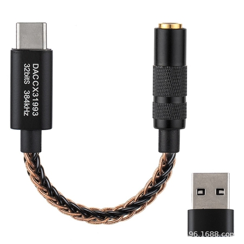 Cáp Chuyển Đổi Tai Nghe Hifi DAC Conexant CX31993 Dongle Type-C Đến 3.5mm 32b/384KHz Điện Thoại Android và Windows 10