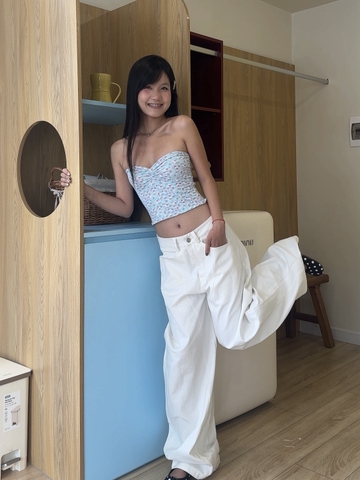 Cream Wide Pants