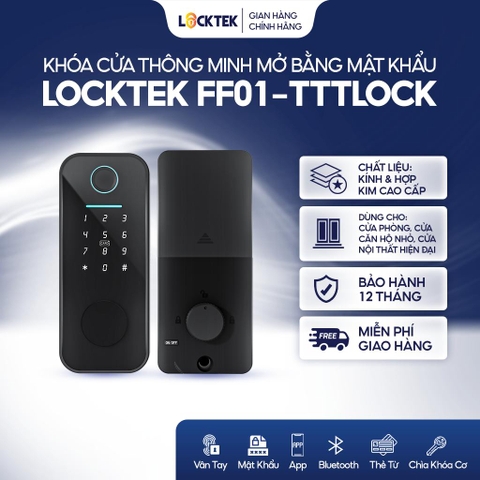 Khóa cửa thông minh mở bằng mật khẩu mặt kính cao cấp cho căn hộ hiện đại Locktek FF01