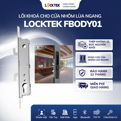 Lõi khoá cho khoá cửa thông minh mở ngang, dùng cho cửa nhôm kính