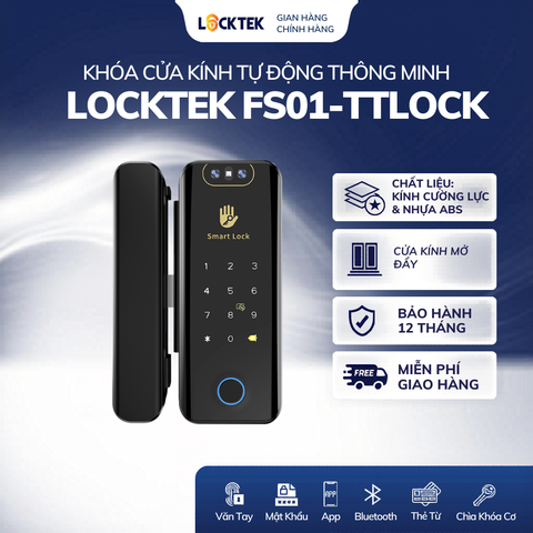Khoá cửa kính đẩy ra vào, nhận diện khuôn mặt FS01