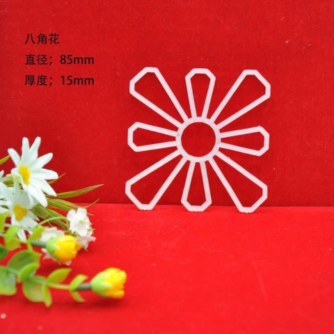 Canvas Hoa Nhựa Định Hình Móc Túi Handmade, hoa 8 cánh ( gói 10 cái)