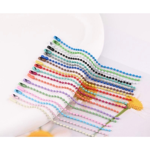 Sét 10 dây bi dài 10cm làm móc khóa màu pastel ( mix màu)