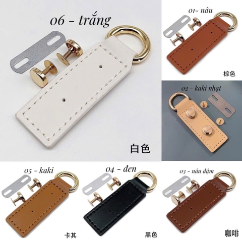 1 cái - Khoen D gắn da Pu 2 lớp làm túi handmade