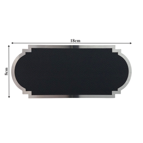 Biển số phòng da BP02 chữ nhật viền inox, Bảng số chung cư, khách sạn, toà nhà