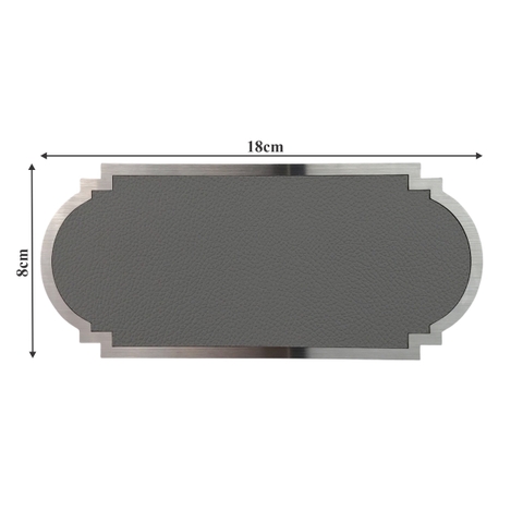 Biển số phòng da BP02 chữ nhật viền inox, Bảng số chung cư, khách sạn, toà nhà