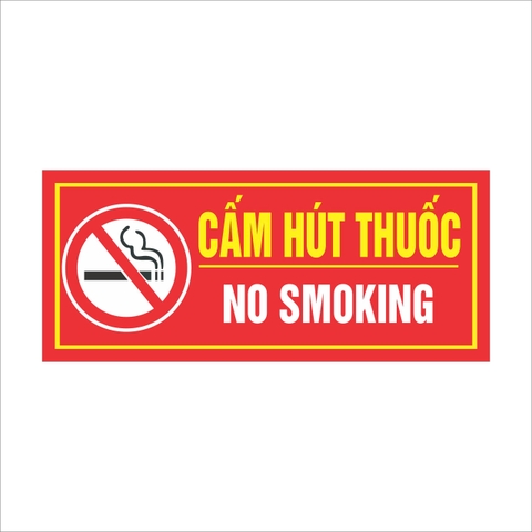 Bảng cấm lửa / cấm hút thuốc 35x15cm màng mica 0.5mm dán decal