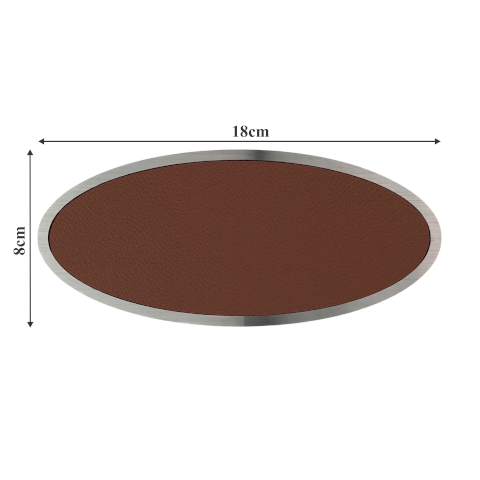 Biển số phòng da BP01 oval viền inox, Bảng số chung cư, khách sạn, toà nhà