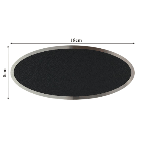 Biển số phòng da BP01 oval viền inox, Bảng số chung cư, khách sạn, toà nhà