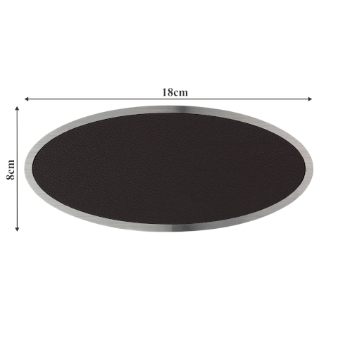 Biển số phòng da BP01 oval viền inox, Bảng số chung cư, khách sạn, toà nhà
