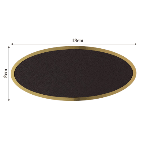 Biển số phòng da BP01 oval viền inox, Bảng số chung cư, khách sạn, toà nhà