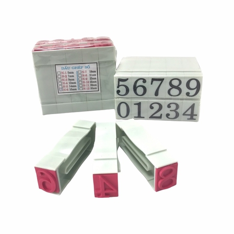 Dấu số ghép SM N1 / N2 / N3 / N4 / N5 / N6 / N7 / N8 / N9 / N10 / N11 / N12 10 ký tự mặt đúc