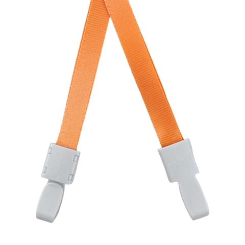 Dây đeo thẻ lụa 1cm đầu móc nhựa xám đục [50] (100)