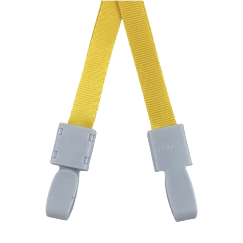 Dây đeo thẻ lụa 1cm đầu móc nhựa xám đục [50] (100)