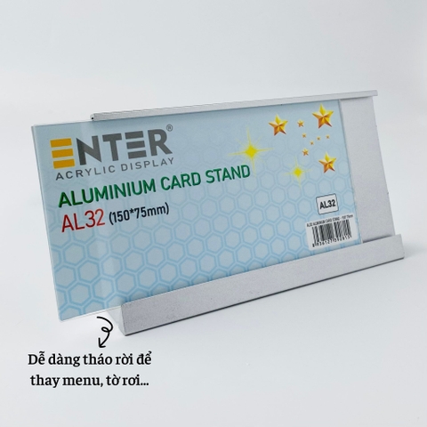 Bảng thông tin để bàn nhôm Enter AL32 150x75mm, Khung thông tin sản phẩm, Khung bảng giá, Kệ trưng bày để bàn (20)