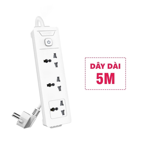 Ổ cắm điện Deli 3 lỗ