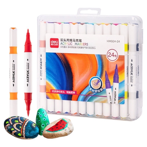 Bút lông màu 2 đầu Acrylic Marker Deli HM924