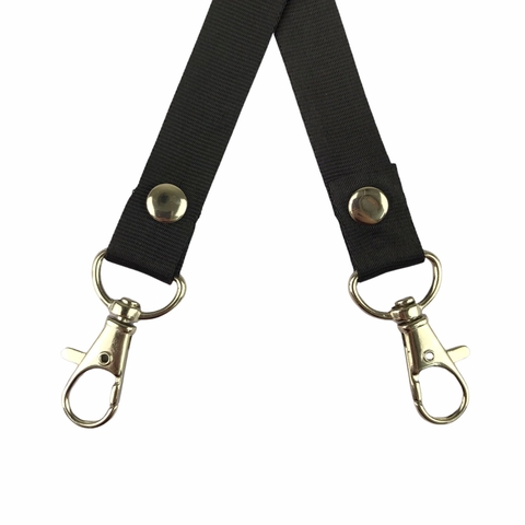 Dây đeo thẻ lụa 1.5cm đầu móc khóa [50] (100)