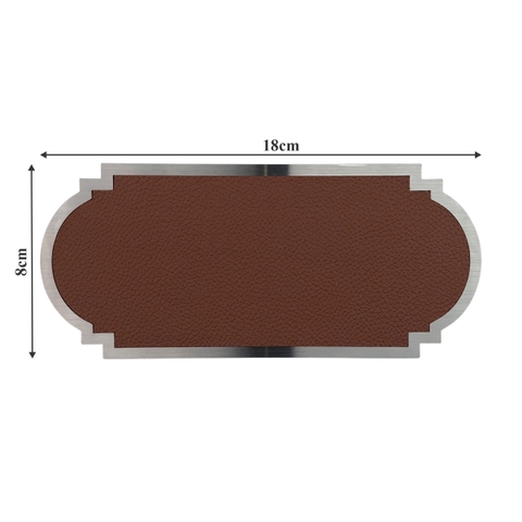 Biển số phòng da BP02 chữ nhật viền inox, Bảng số chung cư, khách sạn, toà nhà