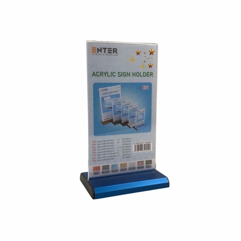 Kệ mica 2 mặt Enter E31 100x180mm đế nhôm, Kệ menu nhà hàng, Standee mica để bàn, Bảng quét mã QR Code (20)