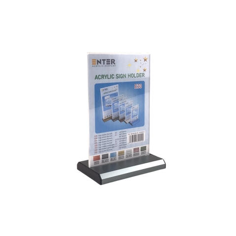 Kệ mica 2 mặt Enter E33 100x150mm đế nhôm A6, Kệ menu nhà hàng, Standee mica để bàn, Bảng quét mã QR Code (20)