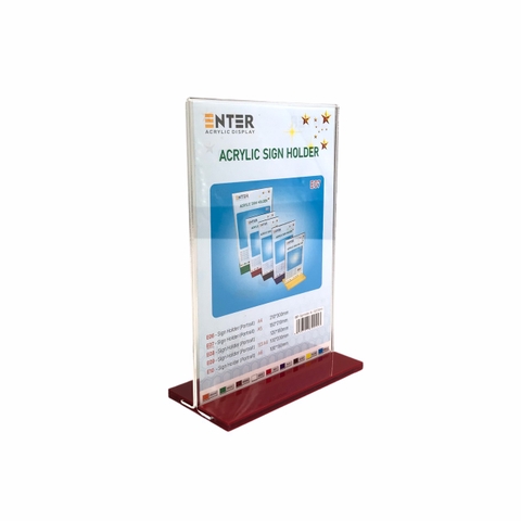 Kệ mica 2 mặt Enter E07 150x210mm đế lùa A5 đứng, Kệ menu nhà hàng, Standee mica để bàn, Bảng quét mã QR Code (20)