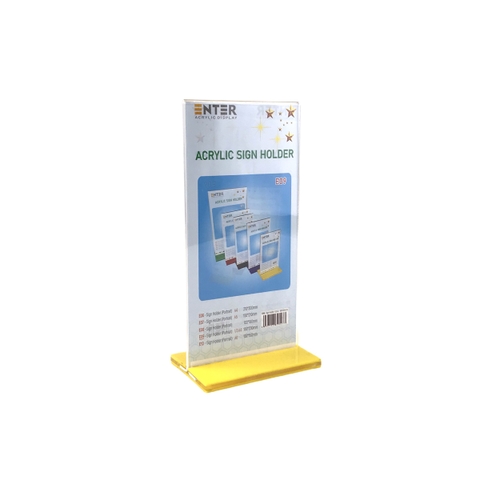 Kệ mica 2 mặt Enter E09 100x210mm đế lùa, Kệ menu nhà hàng, Standee mica để bàn, Bảng quét mã QR Code (20)