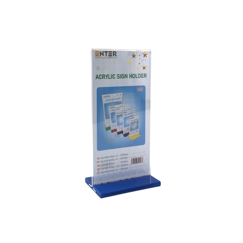 Kệ mica 2 mặt Enter E09 100x210mm đế lùa, Kệ menu nhà hàng, Standee mica để bàn, Bảng quét mã QR Code (20)