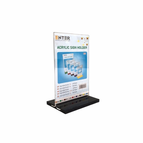 Kệ mica 2 mặt Enter E10 100x150mm đế lùa, Kệ menu nhà hàng, Standee mica để bàn, Bảng quét mã QR Code (20)