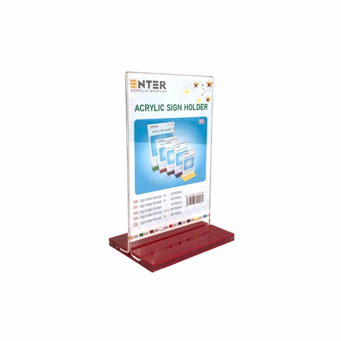 Kệ mica 2 mặt Enter E10 100x150mm đế lùa, Kệ menu nhà hàng, Standee mica để bàn, Bảng quét mã QR Code (20)