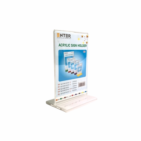 Kệ mica 2 mặt Enter E10 100x150mm đế lùa, Kệ menu nhà hàng, Standee mica để bàn, Bảng quét mã QR Code (20)