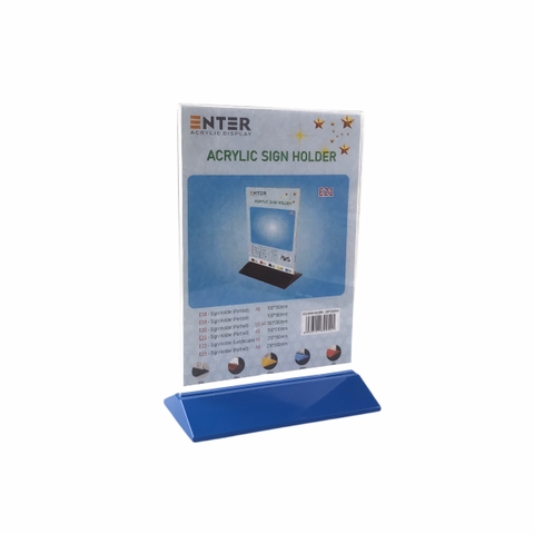 Kệ mica 2 mặt Enter E21 150x210mm đế màu A5 đứng, Kệ menu nhà hàng, Standee mica để bàn, Bảng quét mã QR Code (20)
